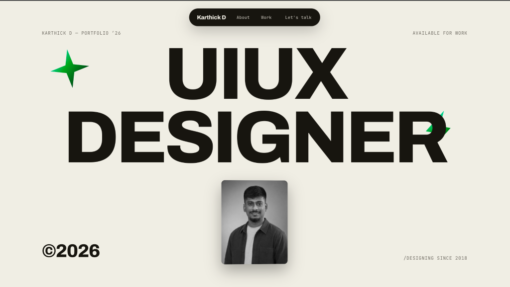 Karthick — UI/UX Designer Portfolio
